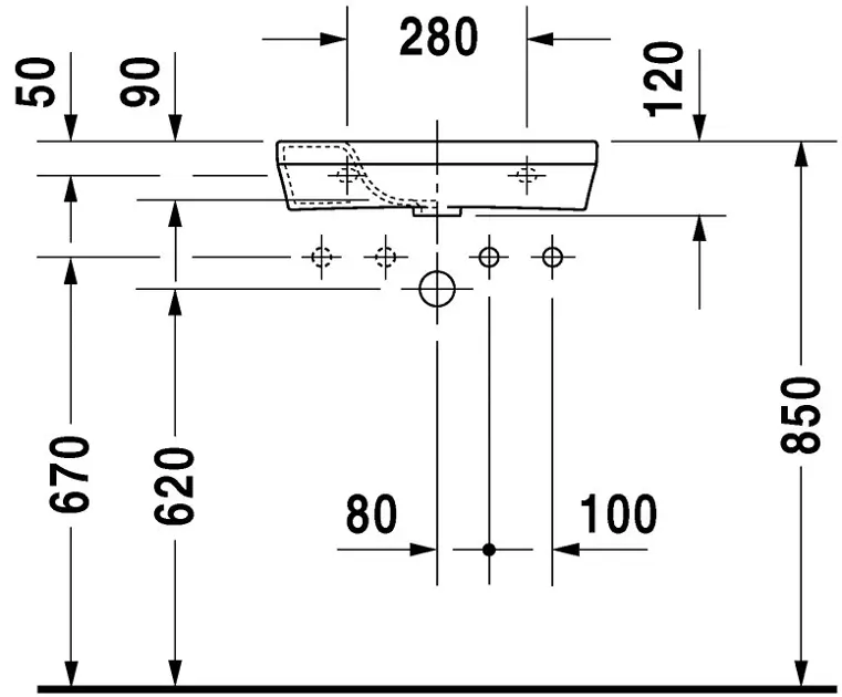 Duravit - DuraStyle - Kisméretű mosdó - 0713500009 – 3. kép