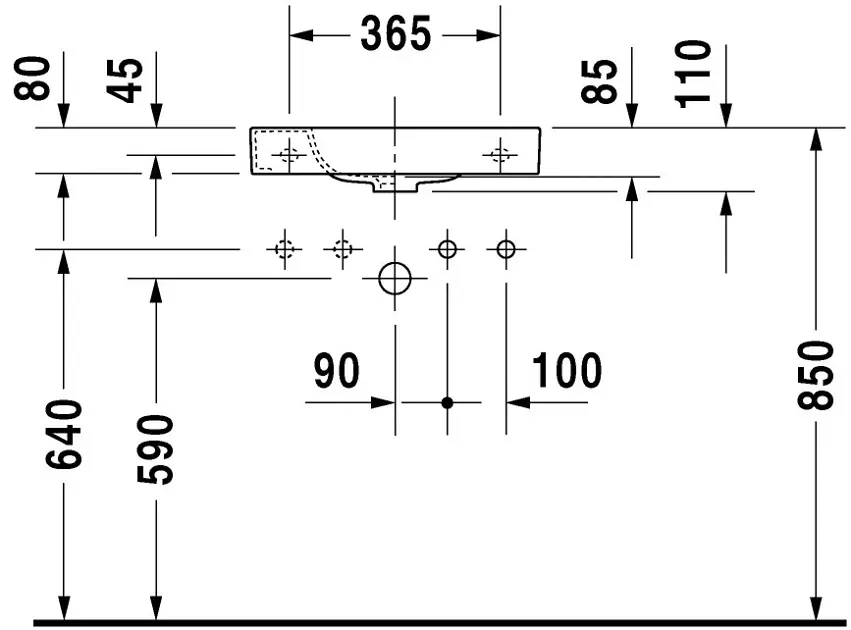 Duravit - Happy D.2 - Kisméretű mosdó - 07115000091 – 3. kép