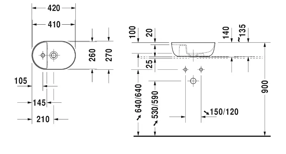 Duravit - Luv - Kisméretű mosdó - 0381422600 – 2. kép