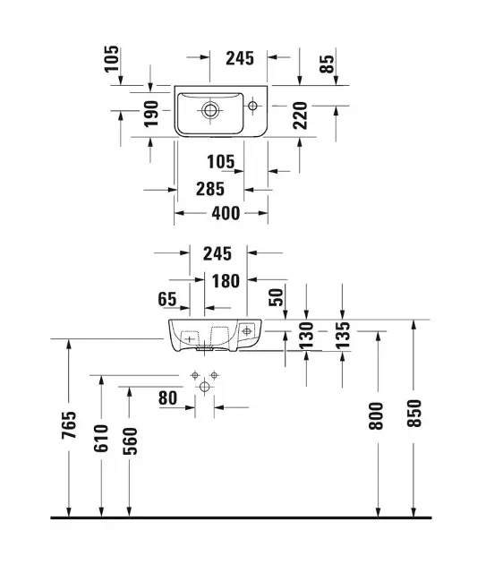 Duravit - ME by Starck - Kisméretű mosdó - 071740AA00 – 2. kép