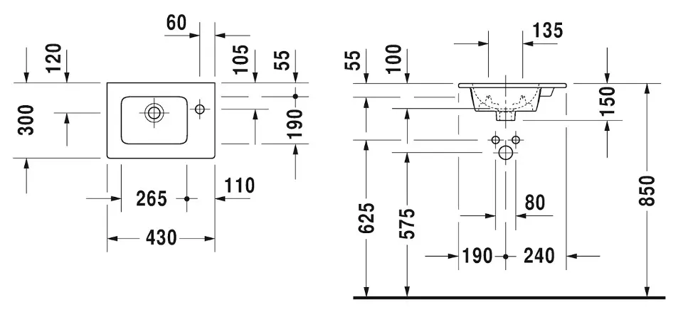 Duravit - ME by Starck - Kisméretű mosdó - 07234300001 – 2. kép