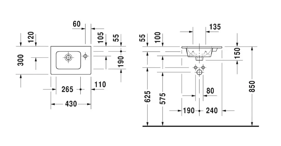 Duravit - ME by Starck - Kisméretű mosdó - 072343AC00 – 2. kép
