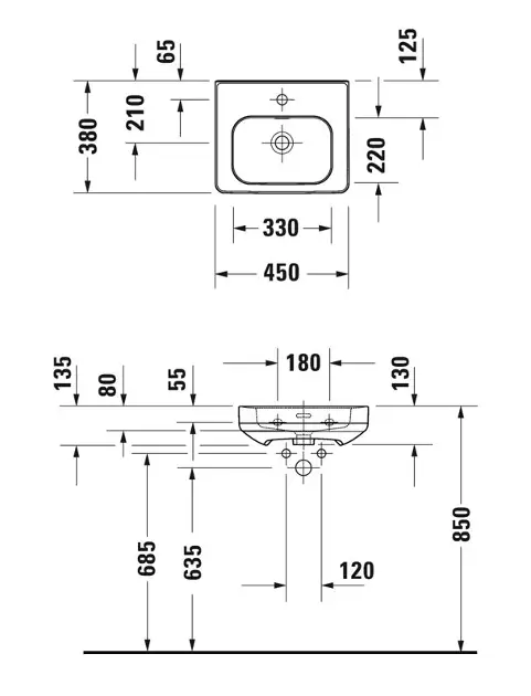 Duravit - Soleil by Starck - Kisméretű mosdó - 07444500001 – 2. kép