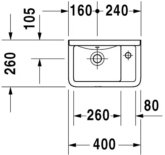 Duravit - Starck 3 - Kisméretű mosdó - 0751400000 – 2. kép