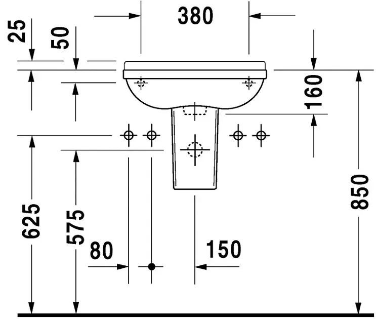 Duravit - Starck 3 - Kisméretű mosdó - 07515000001 – 3. kép