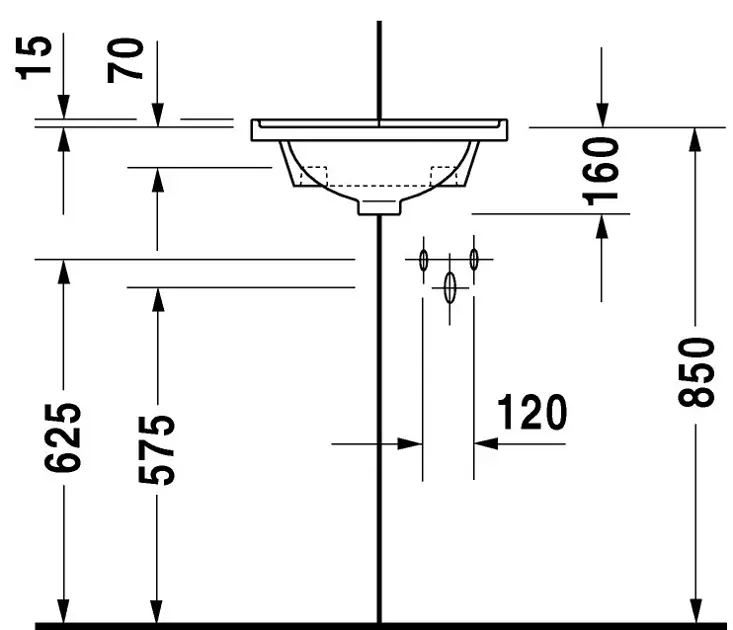 Duravit - Starck 3 - Kisméretű mosdó - 07524400001 – 3. kép