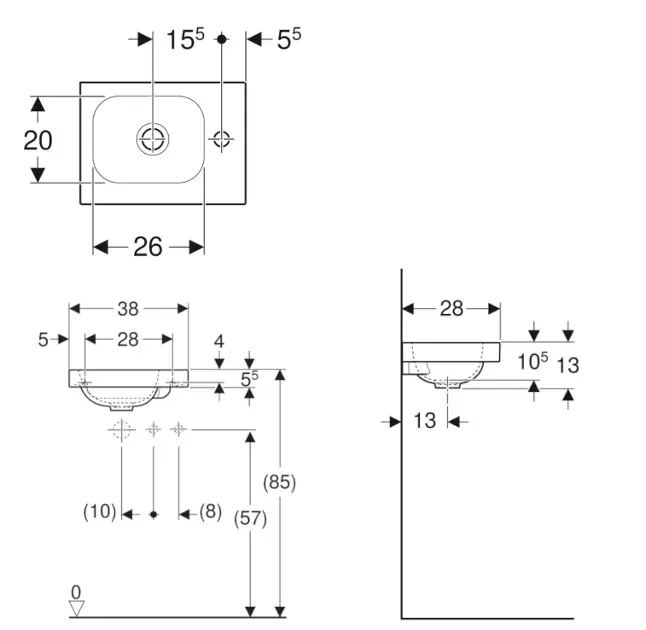 Geberit - iCon - Kisméretű mosdó - 501.830.JT.1 – 2. kép