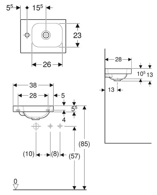 Geberit - iCon - Kisméretű mosdó - 501.831.JT.1 – 2. kép