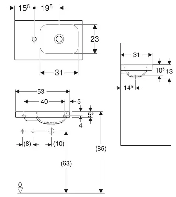 Geberit - iCon - Kisméretű mosdó - 501.833.JT.1 – 2. kép