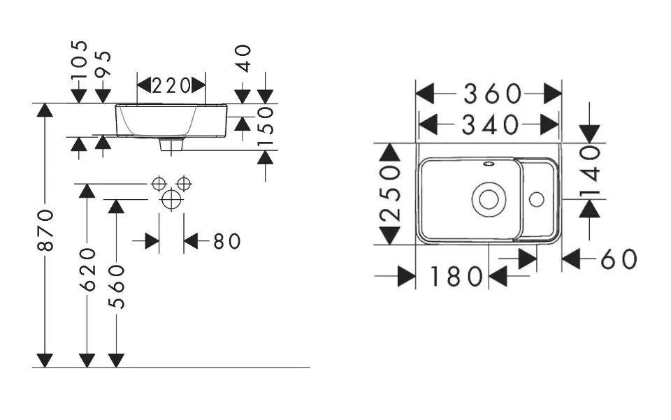 Hansgrohe - Xanuia Q - Kisméretű mosdó - 60129450 – 2. kép