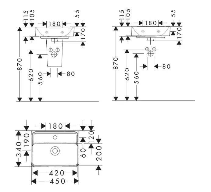 Hansgrohe - Xanuia Q - Kisméretű mosdó - 60230450 – 2. kép