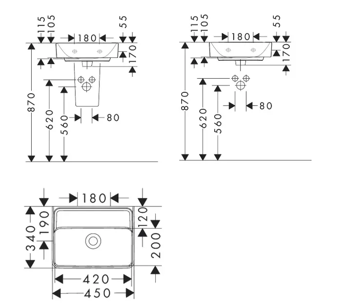 Hansgrohe - Xanuia Q - Kisméretű mosdó - 60231450 – 2. kép
