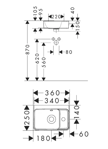 Hansgrohe - Xanuia Q - Kisméretű mosdó - 61006450 – 2. kép