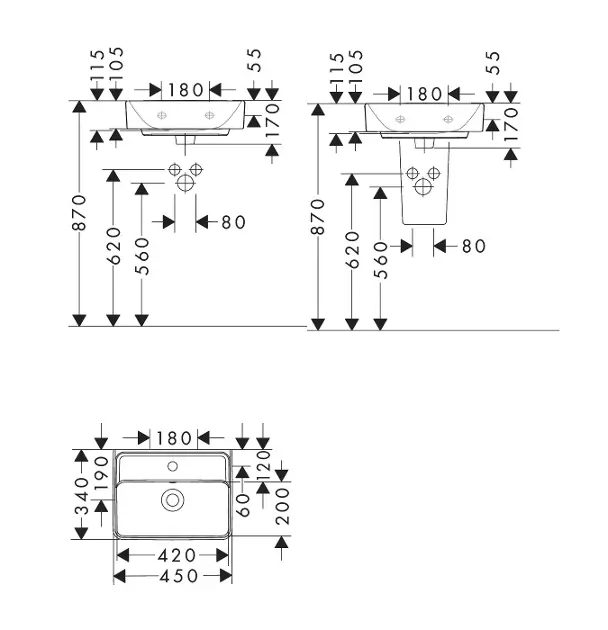 Hansgrohe - Xanuia Q - Kisméretű mosdó - 61007450 – 2. kép