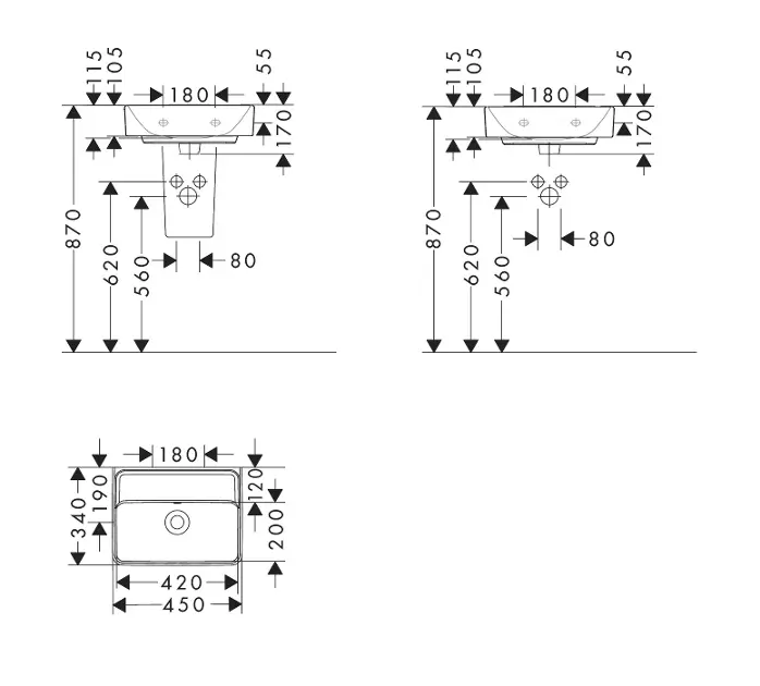 Hansgrohe - Xanuia Q - Kisméretű mosdó - 61140450 – 2. kép