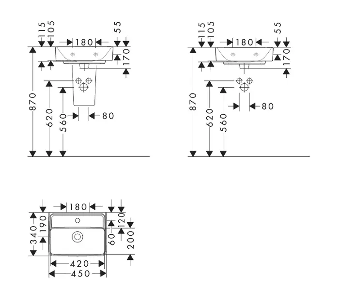 Hansgrohe - Xanuia Q - Kisméretű mosdó - 61141450 – 2. kép
