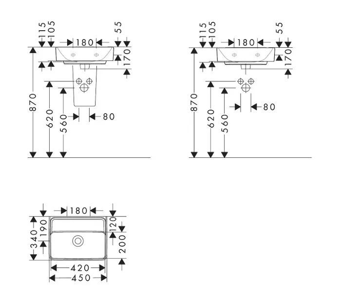 Hansgrohe - Xanuia Q - Kisméretű mosdó - 61142450 – 2. kép