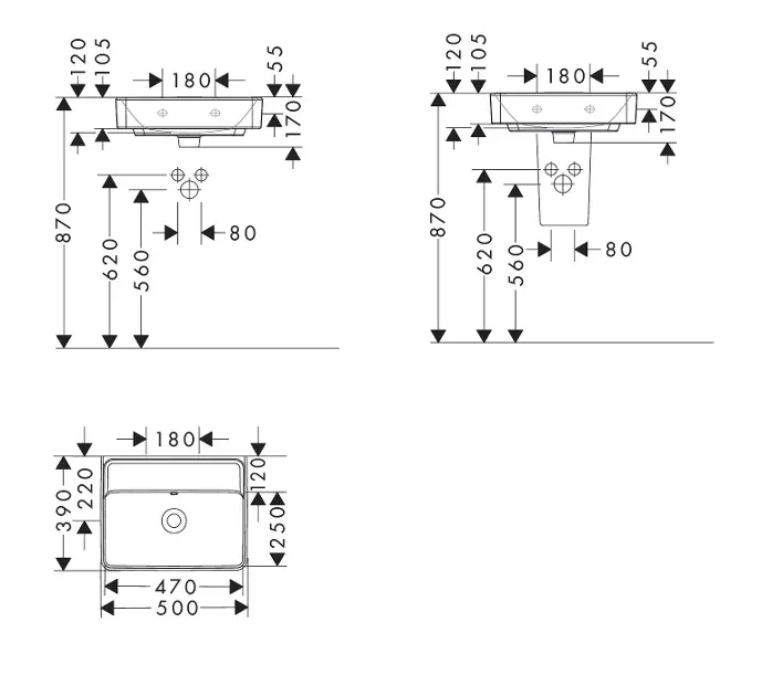 Hansgrohe - Xanuia Q - Kisméretű mosdó - 61143450 – 2. kép