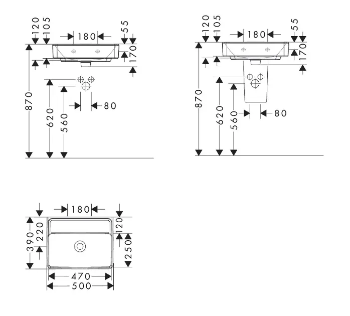 Hansgrohe - Xanuia Q - Kisméretű mosdó - 61145450 – 2. kép