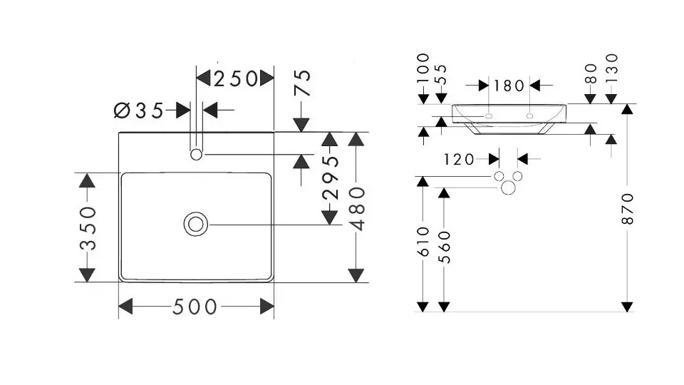 Hansgrohe - Xelu Q - Kisméretű mosdó - 60316450 – 2. kép