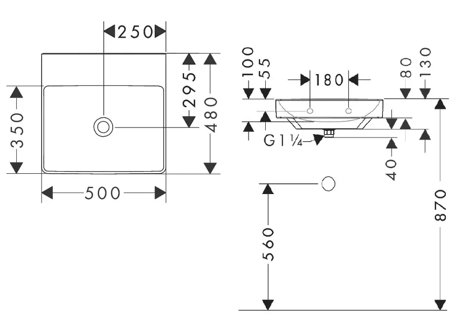 Hansgrohe - Xelu Q - Kisméretű mosdó - 61013450 – 2. kép