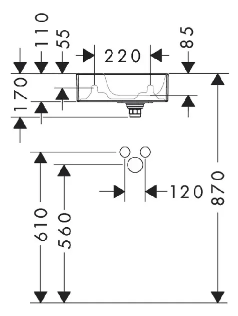Hansgrohe - Xevolos E - Kisméretű mosdó - 61087450 – 3. kép