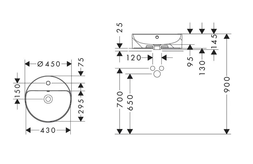 Hansgrohe - Xuniva S - Kisméretű mosdó - 60169450 – 2. kép