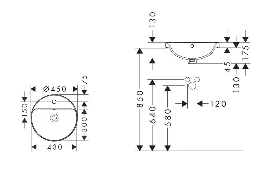 Hansgrohe - Xuniva S - Kisméretű mosdó - 61056450 – 2. kép