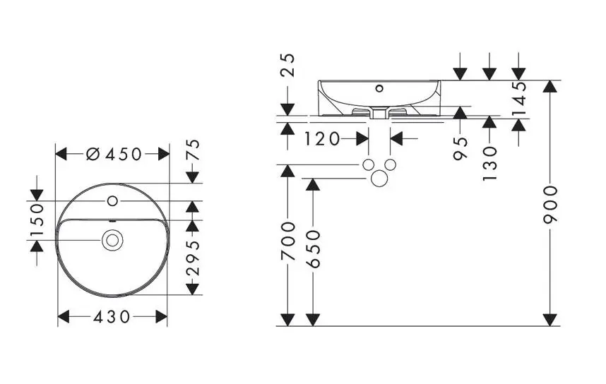 Hansgrohe - Xuniva S - Kisméretű mosdó - 61076450 – 2. kép