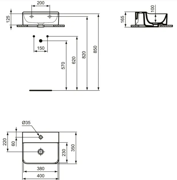 Ideal Standard - Conca Ceram - Kisméretű mosdó - T387401 – 2. kép