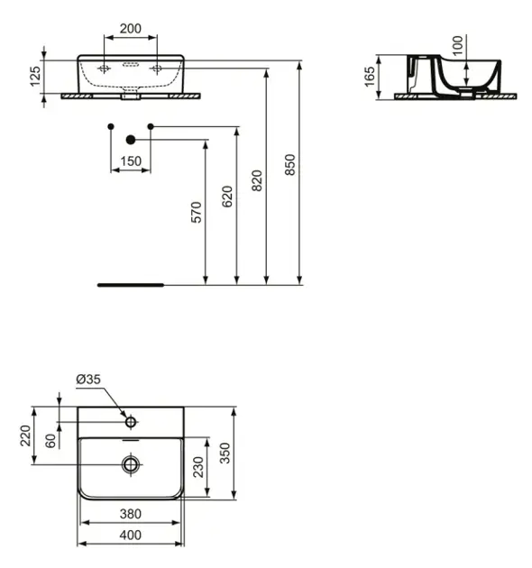 Ideal Standard - Conca Ceram - Kisméretű mosdó - T387601 – 2. kép
