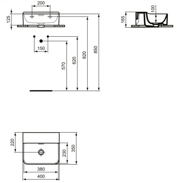 Ideal Standard - Conca Ceram - Kisméretű mosdó - T387701 – 2. kép