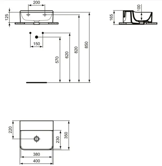 Ideal Standard - Conca Ceram - Kisméretű mosdó - T387901 – 2. kép