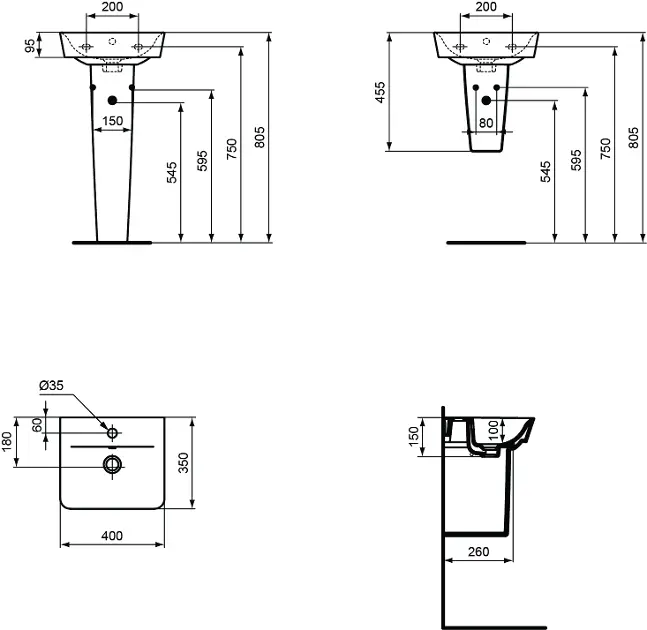 Ideal Standard - Connect Air - Kisméretű mosdó - E0307V3 – 2. kép