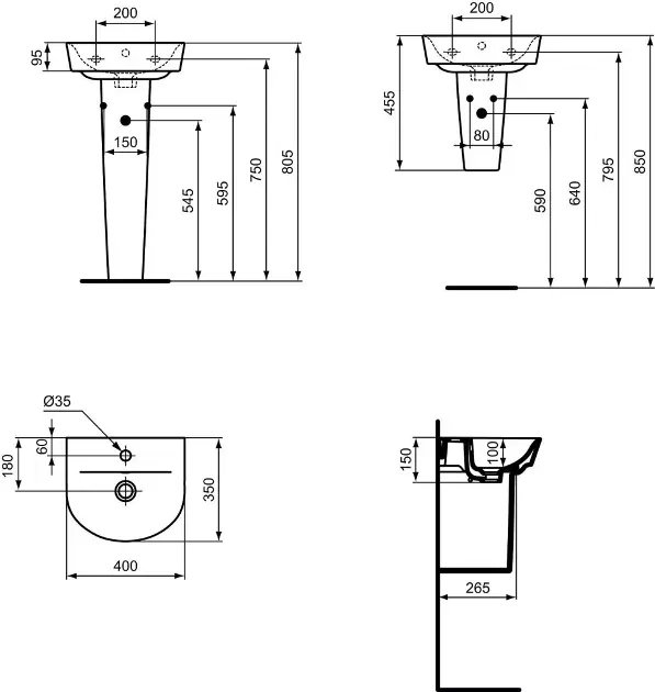 Ideal Standard - Connect Air - Kisméretű mosdó - E070101 – 2. kép