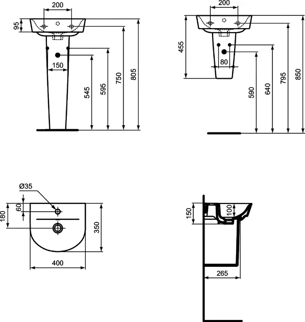 Ideal Standard - Connect Air - Kisméretű mosdó - E0701MA – 2. kép