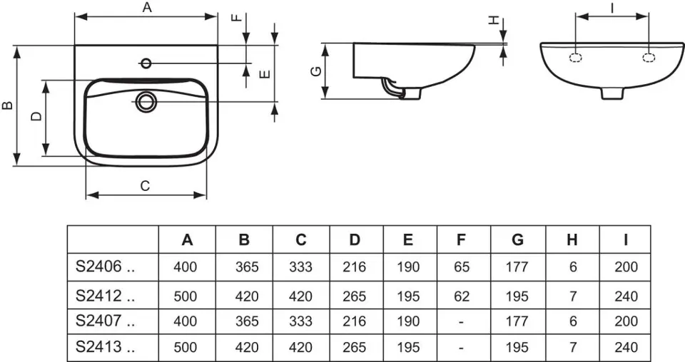 Ideal Standard - Contour 21 - Kisméretű mosdó - S240701 – 2. kép