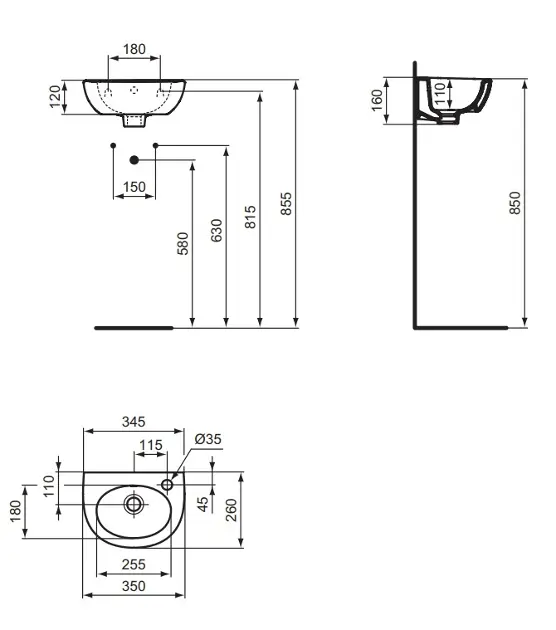 Ideal Standard - Eurovit - Kisméretű mosdó - E871601 – 2. kép