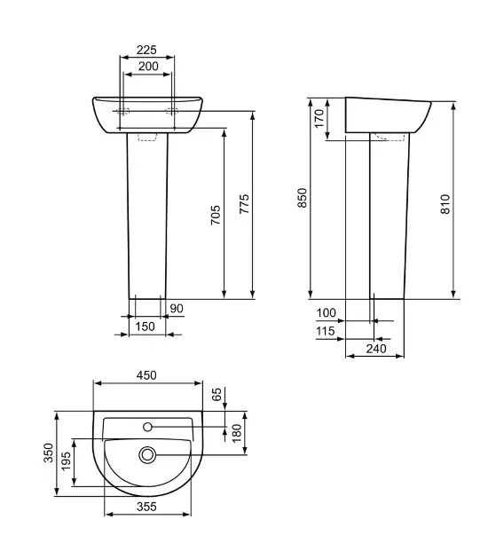 Ideal Standard - Eurovit - Kisméretű mosdó - E872101 – 2. kép