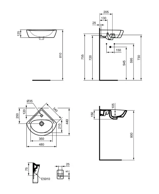 Ideal Standard - Eurovit - Kisméretű mosdó - E872701 – 2. kép