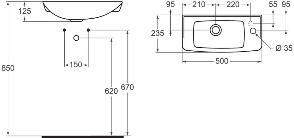 Ideal Standard - Eurovit - Kisméretű mosdó - R421901 – 2. kép