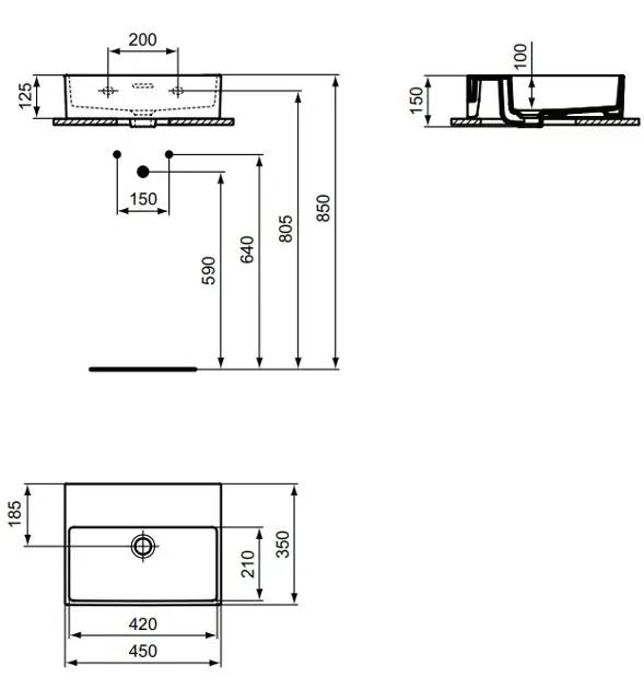 Ideal Standard - Extra - Kisméretű mosdó - T391801 – 2. kép