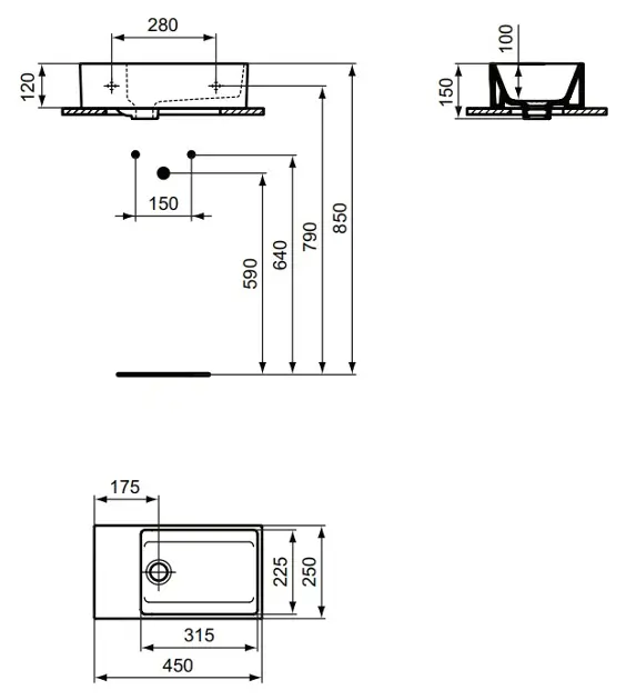 Ideal Standard - Extra - Kisméretű mosdó - T392101 – 2. kép