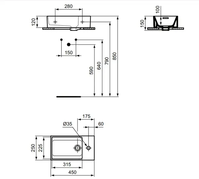 Ideal Standard - Extra - Kisméretű mosdó - T392301 – 2. kép