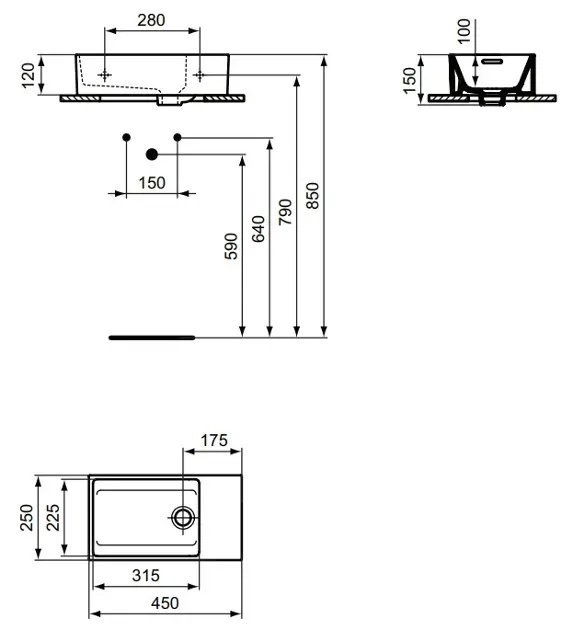 Ideal Standard - Extra - Kisméretű mosdó - T392401 – 2. kép