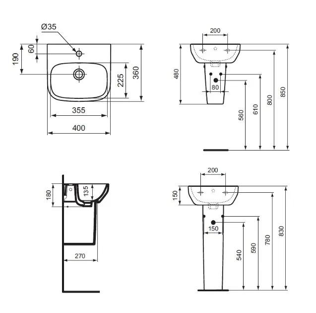 Ideal Standard - i.Life A - Kisméretű mosdó - T470801 – 2. kép