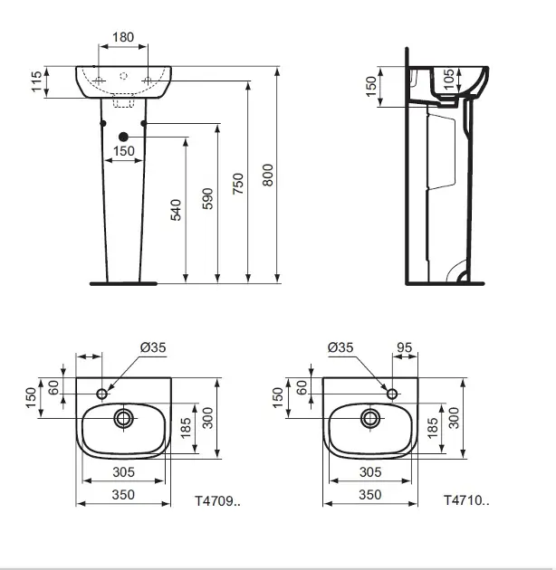 Ideal Standard - i.Life A - Kisméretű mosdó - T470901 – 2. kép