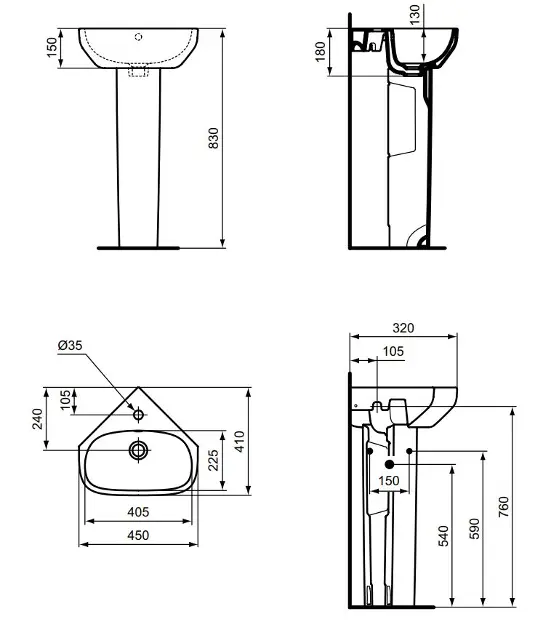 Ideal Standard - i.Life A - Kisméretű mosdó - T471101 – 2. kép