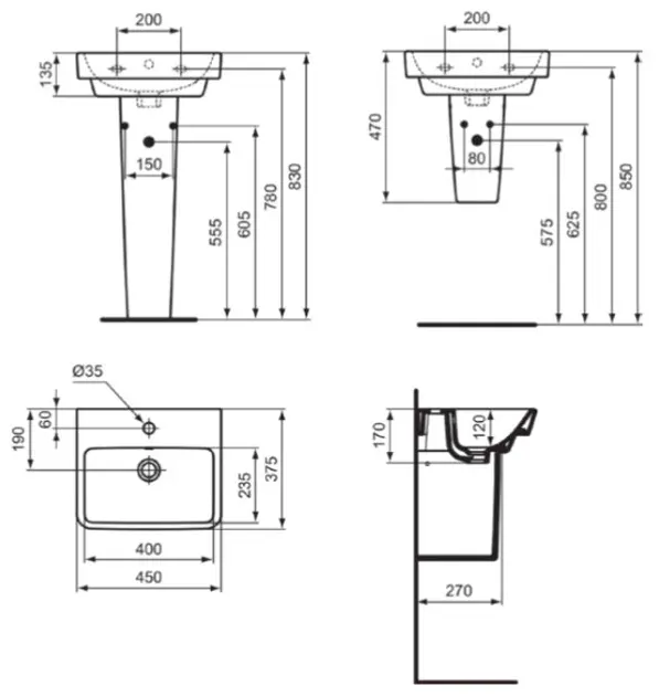 Ideal Standard - i.Life B - Kisméretű mosdó - T571901 – 2. kép