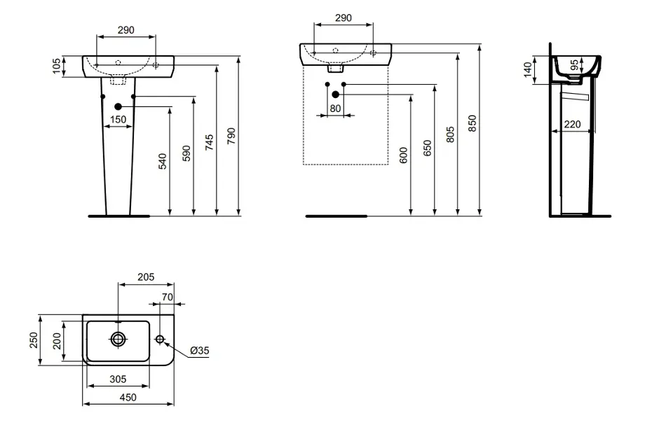 Ideal Standard - i.Life S - Kisméretű mosdó - T458601 – 2. kép